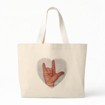 ASL "I LOVE YOU" HEART SHAPE #2 bags by joyart ASL "I LOVE YOU" HEART SHAPE #2 bags