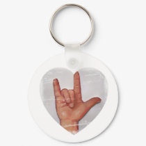 ASL "I LOVE YOU" HEART SHAPE #2 keychains by joyart ASL "I LOVE YOU" HEART SHAPE #2 keychains