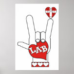 ASL I Love YOU Sign LAB (LABORATORY) Print