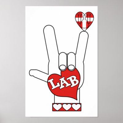 ASL I Love YOU Sign LAB (LABORATORY) Print by laboratory