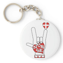 ASL I Love YOU Sign Language - HAND HEART NURSE Keychains