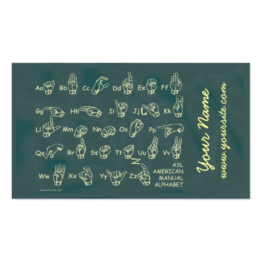 ASL Manual Alphabet Business Card (front side)