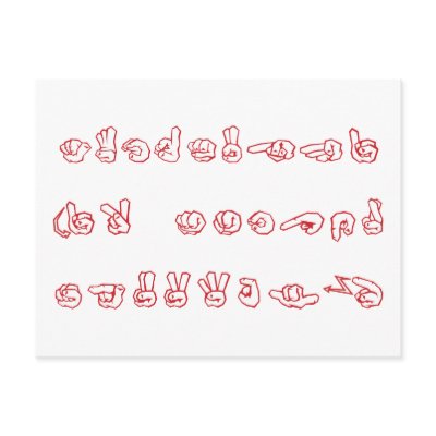 ASL No L Red for Christmas Post Card by TerryBain