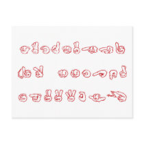 ASL No L Red for Christmas postcards