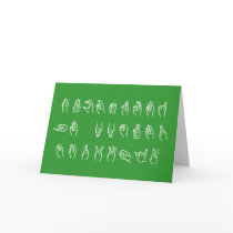 ASL No L White on Green for Christmas Card by TerryBain ASL No L White on Green for Christmas Card
