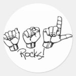 ASL  Rocks black and white sticker