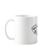 ASL ROCKS Plain Black Coffee cup. mugs
