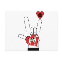 ASL SIGN LANGUAGE I LOVE MY DALMATIAN DOG postcards by dogproducts ASL SIGN LANGUAGE I LOVE MY DALMATIAN DOG postcards
