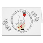 ASL SIGN LANGUAGE I LOVE NURSING HOLD CAP GREETING CARD