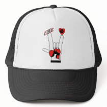 ASL SIGN LANGUAGE - I LOVE YOU RESCUE ADOPT DOGS TRUCKER HATS