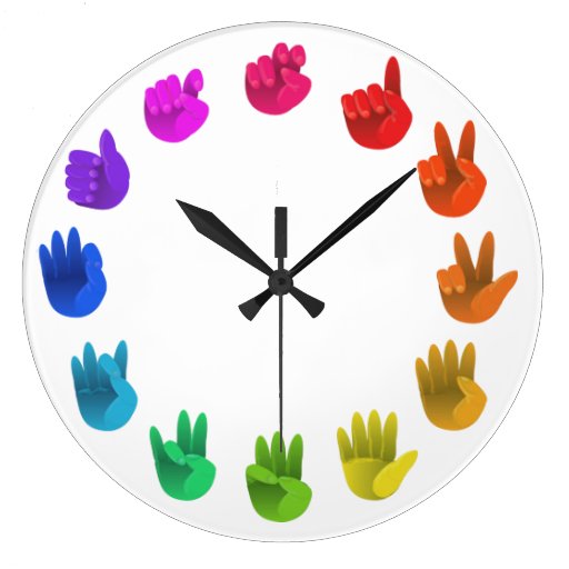 ASL Sign language rainbow color wheel light Wall Clock | Zazzle