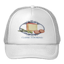 Asparagus eggs cheese cooking kitchen apparel, ... mesh hats