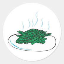 asparagus on a plate round sticker