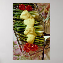 Asparagus with sauce print