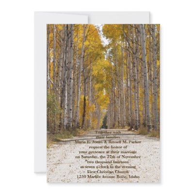 Aspen Alley In Autumn Wedding Custom Invitation by ChristyWyoming