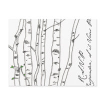 Aspen Birch Tree Grove RSVP Postcard