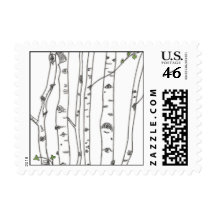 Aspen Birch Tree Postage Stamp
