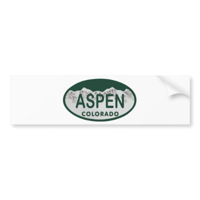 Aspen Colorado license plate Bumper Stickers by lindabissett