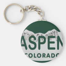 Aspen Colorado license plate Keychains