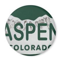 Aspen Colorado license plate Refrigerator Magnets