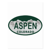 Aspen Colorado license plate Post Cards