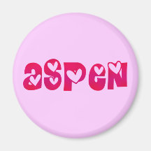 Aspen in Hearts Fridge Magnet