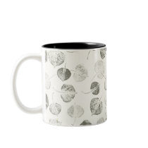 Aspen Leaves Black and White Coffee Mugs