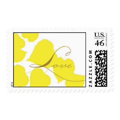 Aspen Leaves LOVE Stamp