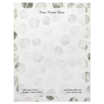 Aspen Leaves Pattern Personalized Letterhead