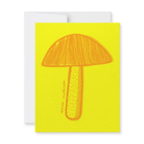 Aspen Mushroom Doodle Art Personalized Invite