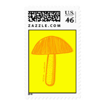 Aspen Mushroom Doodle Art Postage stamps