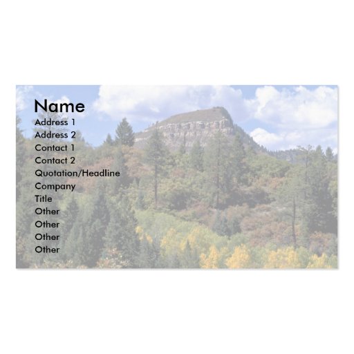 Aspens, Colorado Rockies Business Cards (front side)