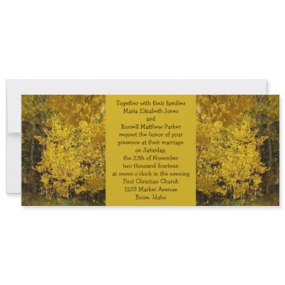Aspens In Autumn Wedding Invitations by ChristyWyoming