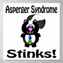 Asperger Syndrome Stinks Skunk Awareness Design Print