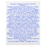 Asperger's Syndrome Be Aware and Care! Full Color Flyer