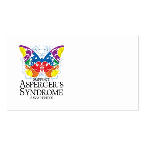 Asperger's Syndrome Butterfly Business Cards (front side)