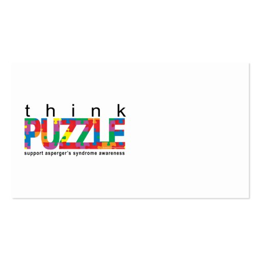 Asperger's Syndrome Think PUZZLE Business Card Template