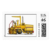 Asphalt Paving Machine Construction Stamps by art1st Asphalt Paving Machine Construction Stamps