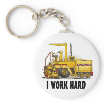 Asphalt Paving Machine Key Chain I Work Hard