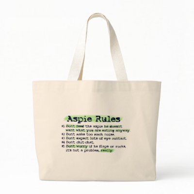 "Aspie Rules" Canvas Totebag by kokobaby