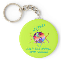 Aspies Help the World Spin 'Round Keychain