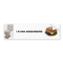 Ass Burgers Bumper Sticker bumper stickers