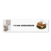 Ass Burgers Bumper Sticker bumper stickers