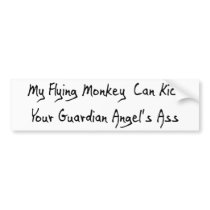 Ass Kicking Flying Monkey bumper stickers by godless_heathen Ass Kicking Flying Monkey bumper stickers