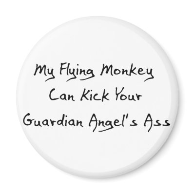 Ass Kicking Flying Monkey Magnet by godless_heathen