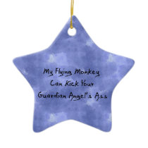 Ass Kicking Flying Monkey Christmas Ornament