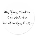Ass Kicking Flying Monkey Round Stickers