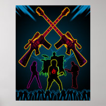 Assault Guitar Blacklight Poster