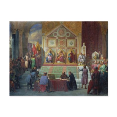 Assembly of Crusaders in Ptolemais in 1148, 1840 Post Cards by bridgemanart