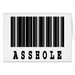 asshole barcode design greeting card